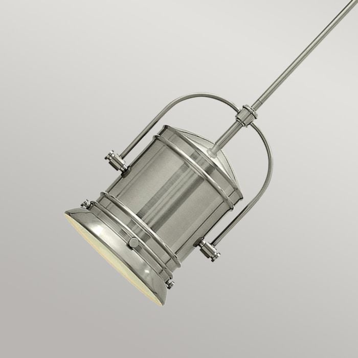 Elstead Lighting Pullman 1 Light Pendant - Brushed Nickel - Brushed Nickel