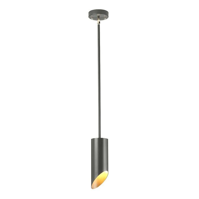 elstead lighting Quinto 1 Light Pendant - Dark Grey Polished Nickel