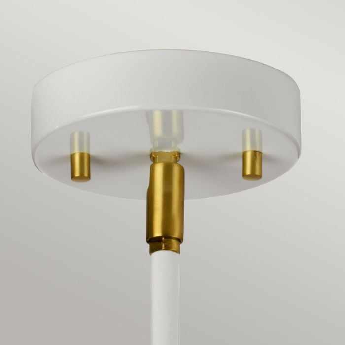 Elstead Lighting Quinto 1 Light Pendant - White Aged Brass