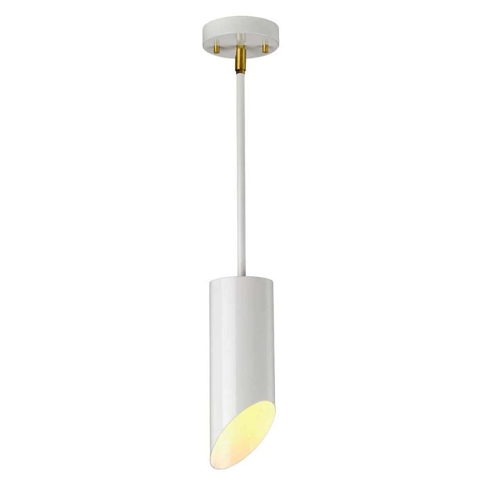elstead lighting Quinto 1 Light Pendant - White Aged Brass
