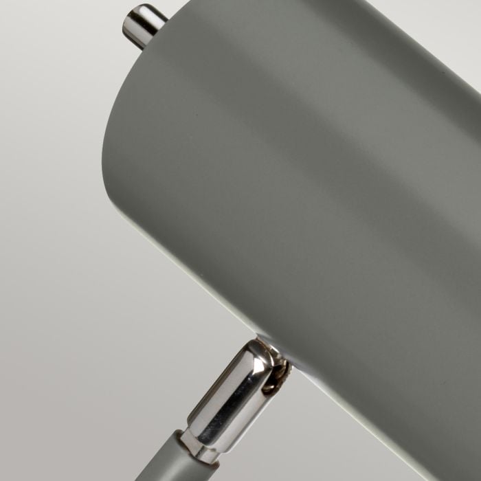 Elstead Lighting Quinto 1 Light Table Lamp - Dark Grey/Polished Nickel
