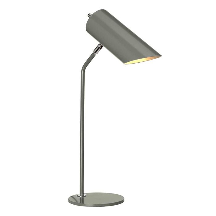 elstead lighting Quinto 1 Light Table Lamp - Dark Grey/Polished Nickel