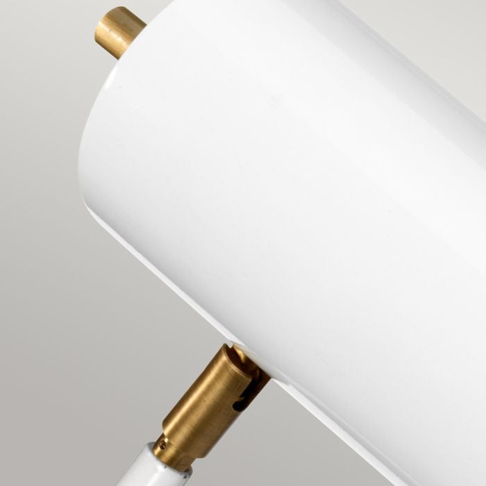 Elstead Lighting Quinto 1 Light Table Lamp - White/Aged Brass