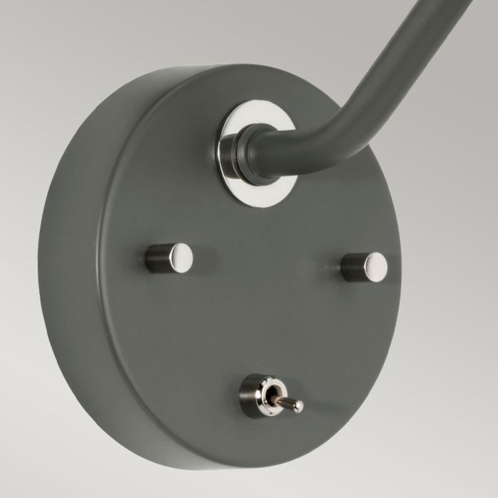 Elstead Lighting Quinto 1 Light Wall Light - Dark Grey Polished Nickel