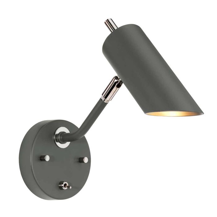 elstead lighting Quinto 1 Light Wall Light - Dark Grey Polished Nickel