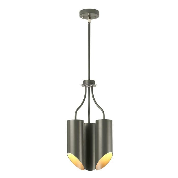 elstead lighting Quinto 3 Light Chandelier - Dark Grey Polished Nickel