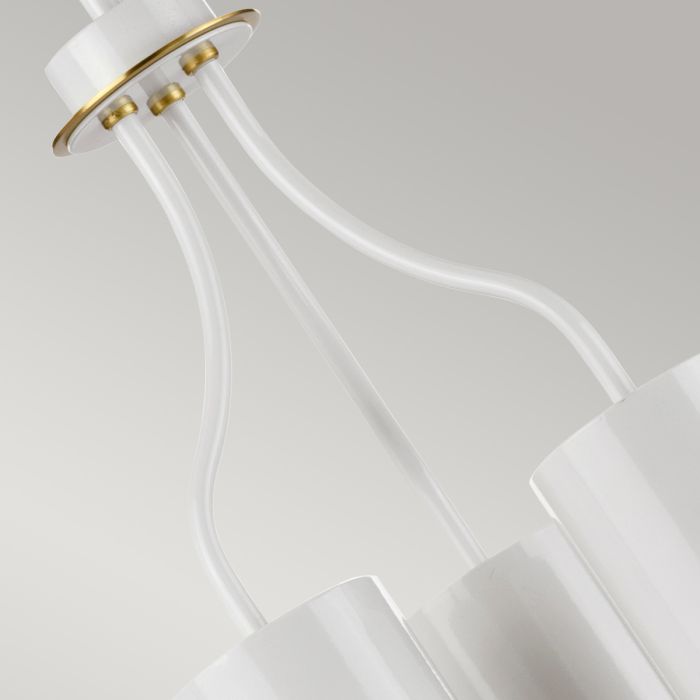 Elstead Lighting Quinto 3 Light Chandelier - White Aged Brass
