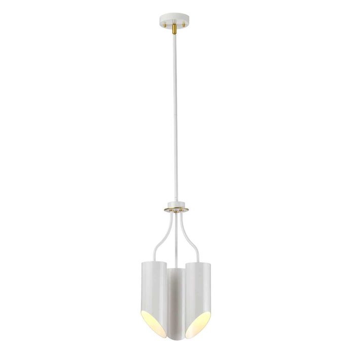 elstead lighting Quinto 3 Light Chandelier - White Aged Brass