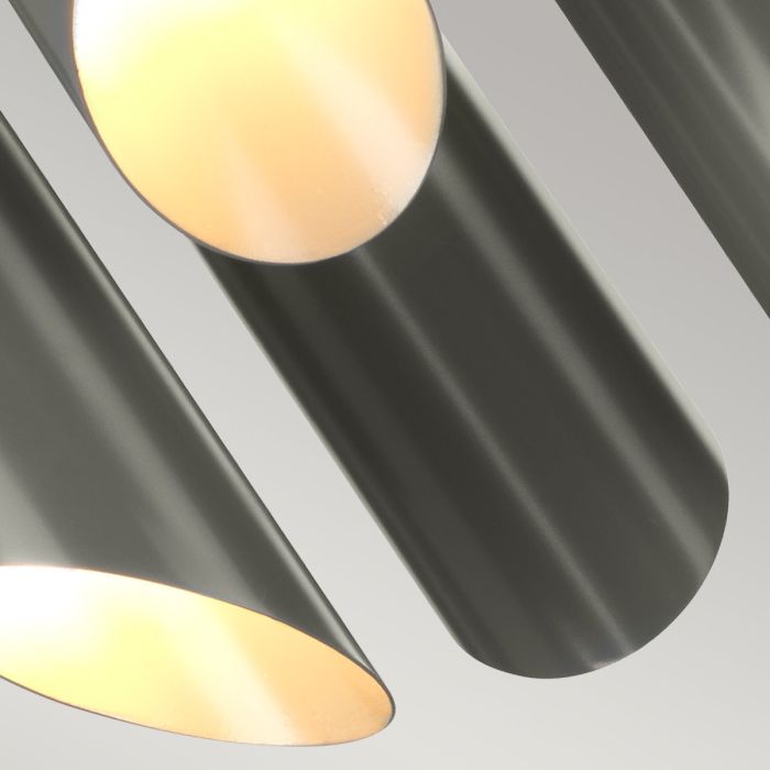 Elstead Lighting Quinto 6 Light Chandelier - Dark Grey Polished Nickel