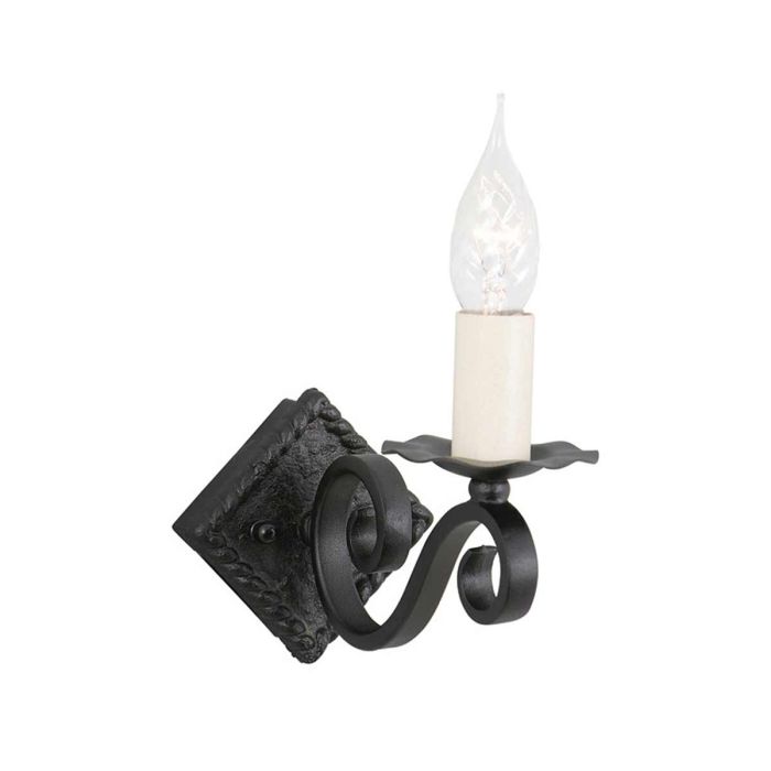 elstead lighting Rectory 1 Light Wall - Black Cast Iron