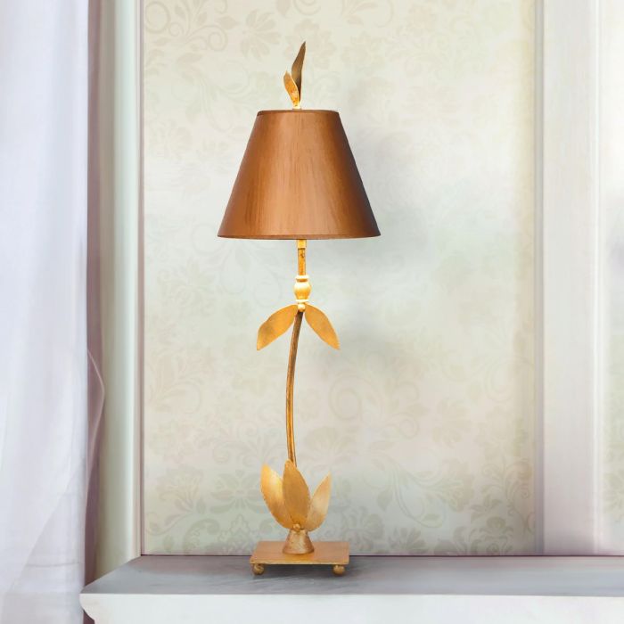 Elstead Lighting Red Bell 1 Light Table Lamp - Gold Leaf With Gold Shade