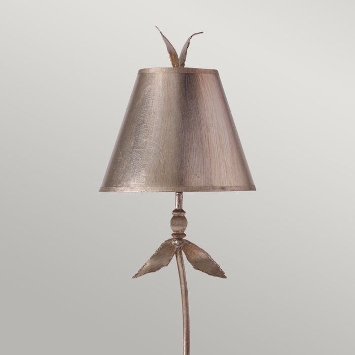 Elstead Lighting Red Bell 1 Light Table Lamp - Silver Leaf With Silver Shade