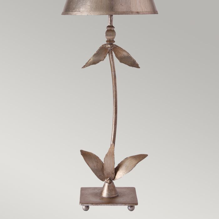 Elstead Lighting Red Bell 1 Light Table Lamp - Silver Leaf With Silver Shade