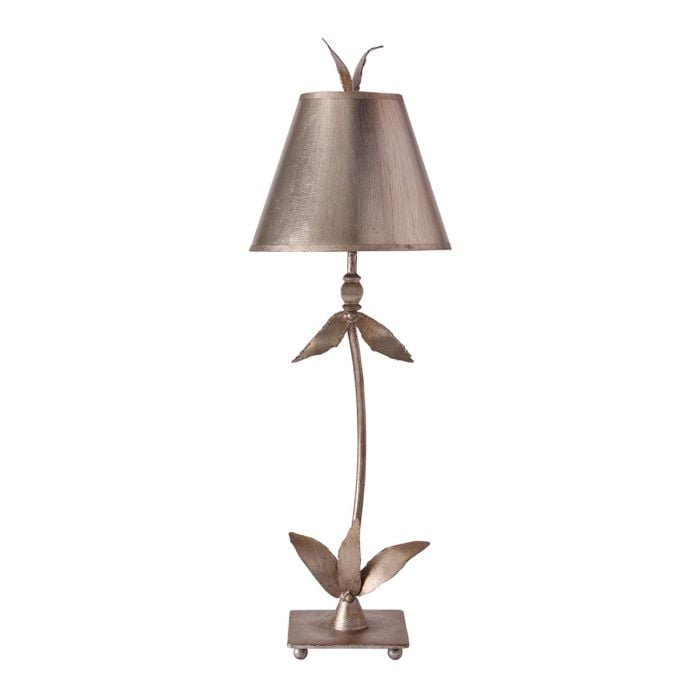 elstead lighting Red Bell 1 Light Table Lamp - Silver Leaf with Silver Shade