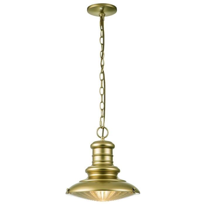 elstead lighting Redding Station 1 Light Medium Chain Lantern - Painted Distressed Bronze