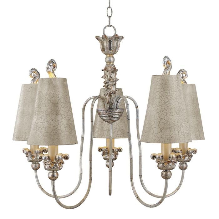 elstead lighting Remi 5 Light Chandelier - Silver and Gold