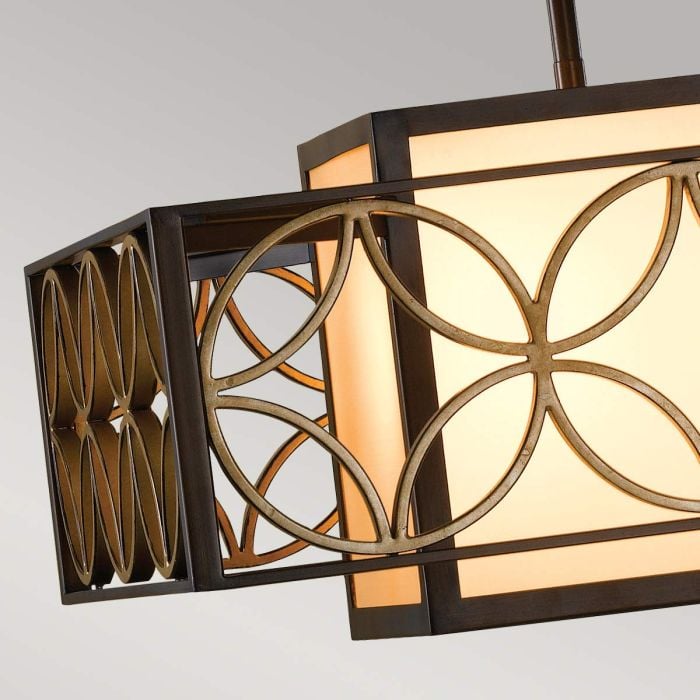 Elstead Lighting Remy 1 Light Pendant Chandelier Light - Heritage Bronze/Parissiene Gold
