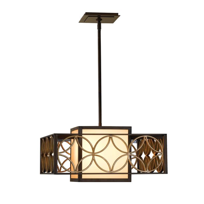 elstead lighting Remy 1 Light Pendant Chandelier Light - Heritage Bronze/Parissiene Gold