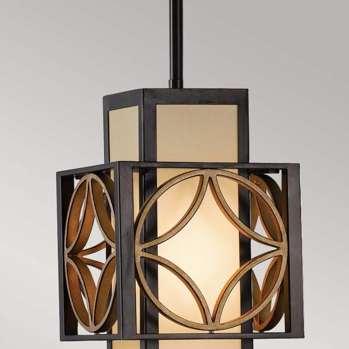 Elstead Lighting Remy 1 Light Pendant Light - Heritage Bronze/Parissiene Gold