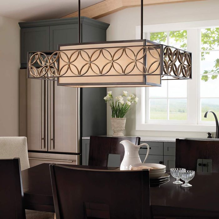 Elstead Lighting Remy 4 Light Pendant Light - Heritage Bronze/Parissiene Gold