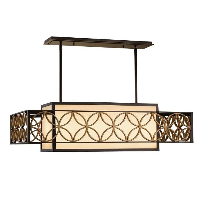 elstead lighting Remy 4 Light Pendant Light - Heritage Bronze/Parissiene Gold