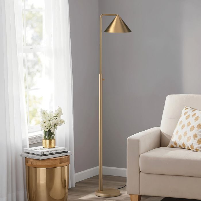 Elstead Lighting Remyck 1 Lt Floor Lamp - Brushed Gold