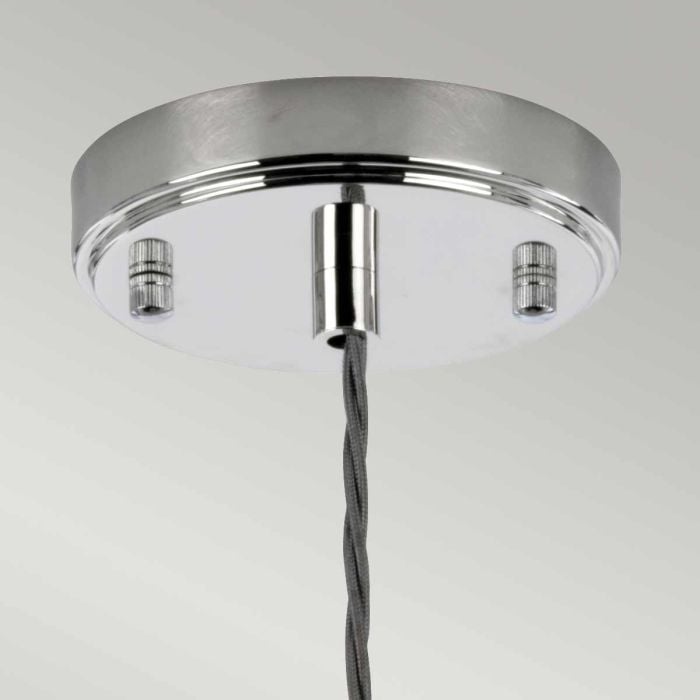 Elstead Lighting Reno 1 Light Pendant - Polished Nickel Smoke Glass