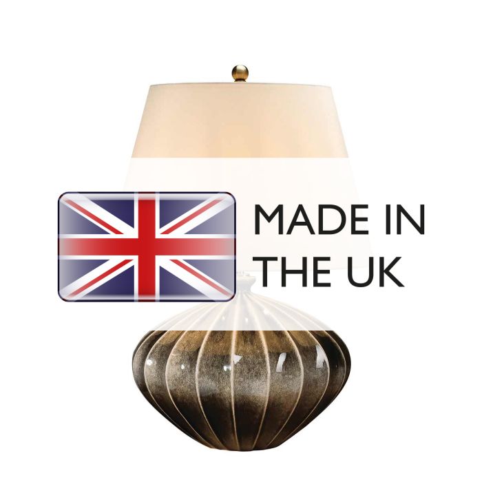 Elstead Lighting Rib Pumpkin 1 Light Table Lamp - Brown And Black