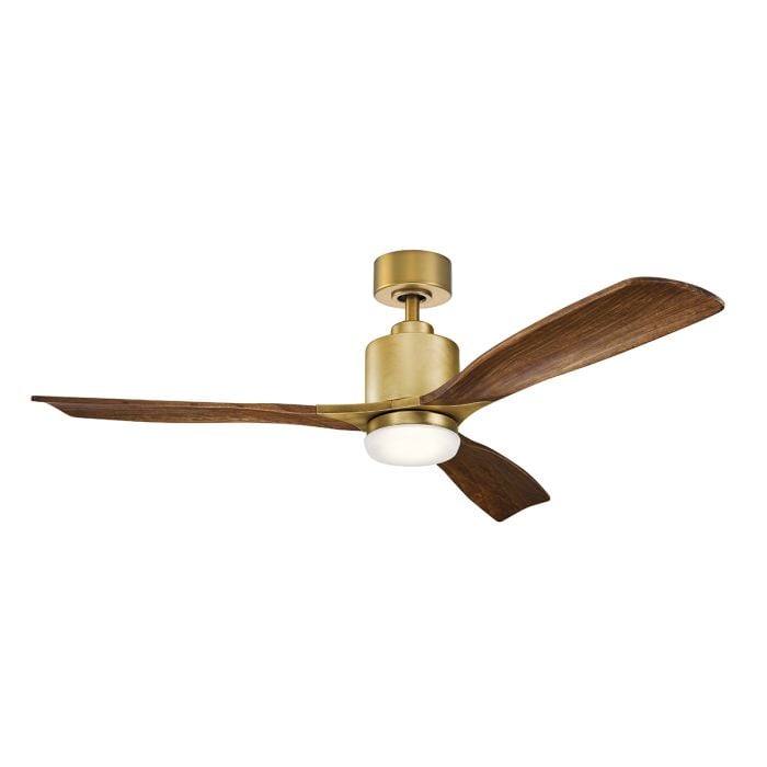 elstead lighting Ridley II - 52in / 132cm Fan - Natural Brass