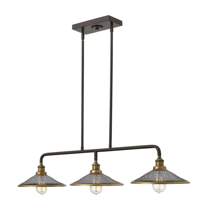 elstead lighting Rigby 3 Light Island Chandelier - Buckeye Bronze and Brass