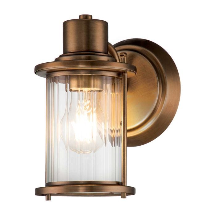 elstead lighting Riggs 1 Light Wall Light - Weathered Brass