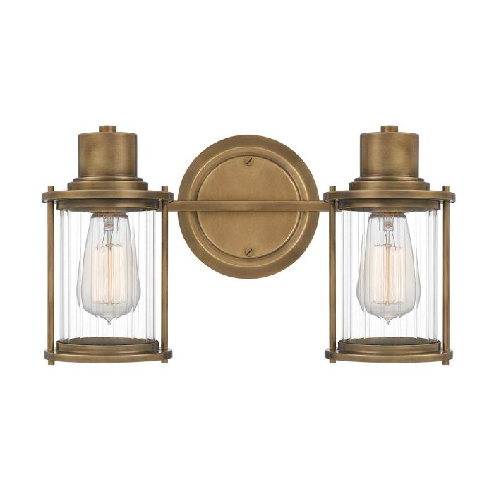 elstead lighting Riggs 2 Light Wall Light - Weathered Brass