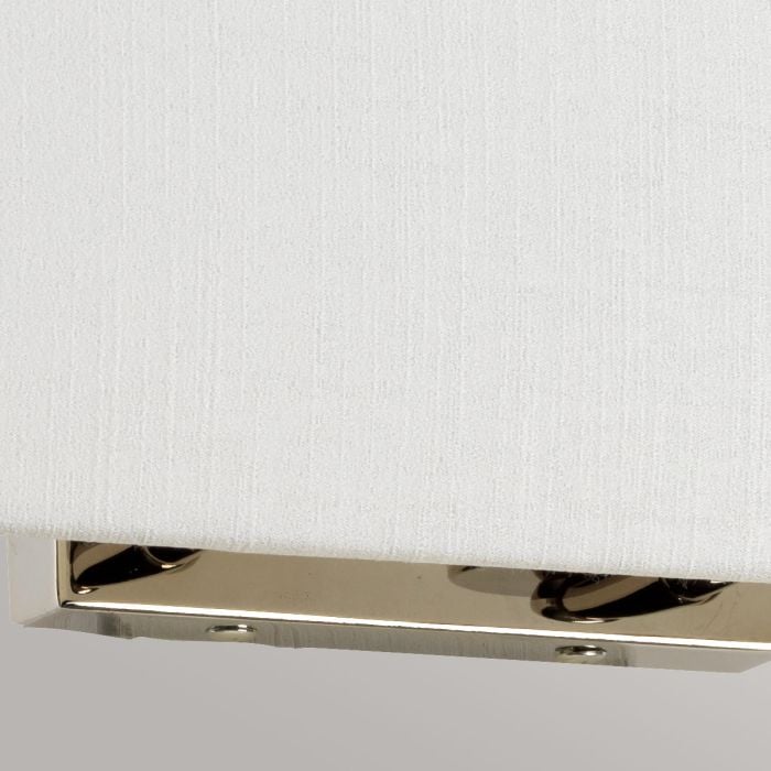 Elstead Lighting Riley Large Rectangular Wall Light With Polished Chrome Back Plate With Ivory Shade
