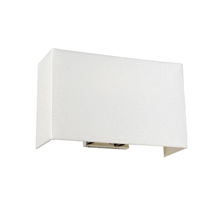 elstead lighting Riley Large Rectangular Wall Light with Polished Chrome Back Plate with Ivory Shade