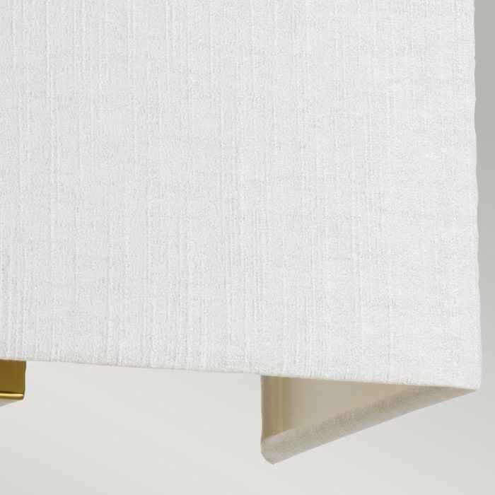 Elstead Lighting Riley Medium Rectangular Wall Light With Aged Brass Back Plate With Ivory Shade