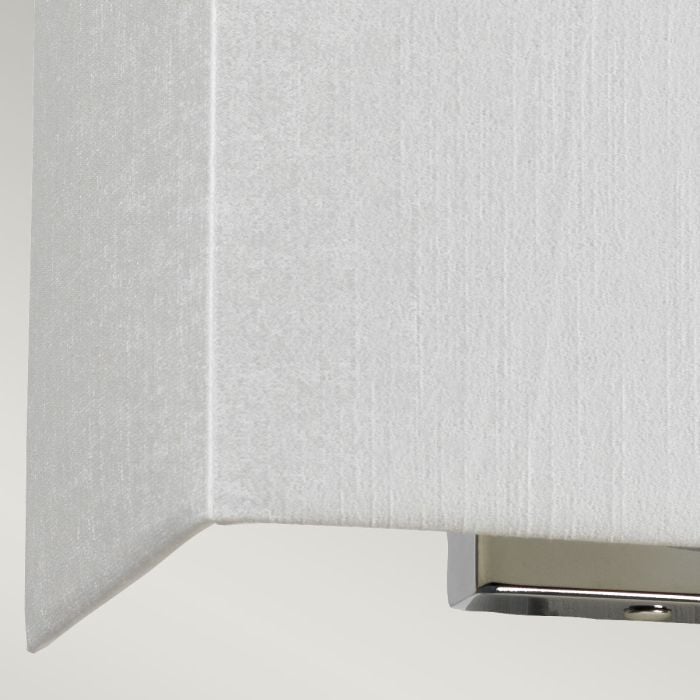 Elstead Lighting Riley Medium Rectangular Wall Light With Polished Chrome Back Plate With Ivory Shade