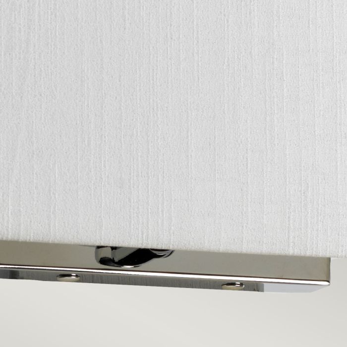 Elstead Lighting Riley Medium Rectangular Wall Light With Polished Chrome Back Plate With Ivory Shade
