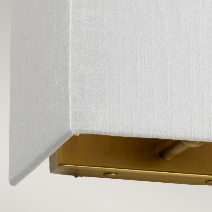 Elstead Lighting Riley Small Rectangular Wall Light With Aged Brass Back Plate With Ivory Shade