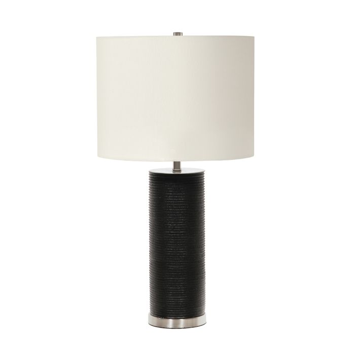 elstead lighting Ripple 1 Light Table Lamp - Black with White Shade