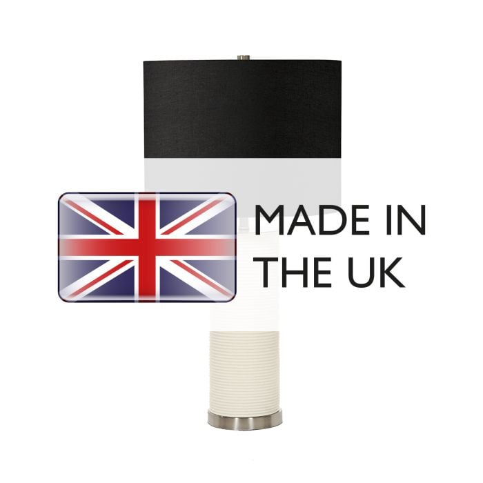 Elstead Lighting Ripple 1 Light Table Lamp - White With Black Shade