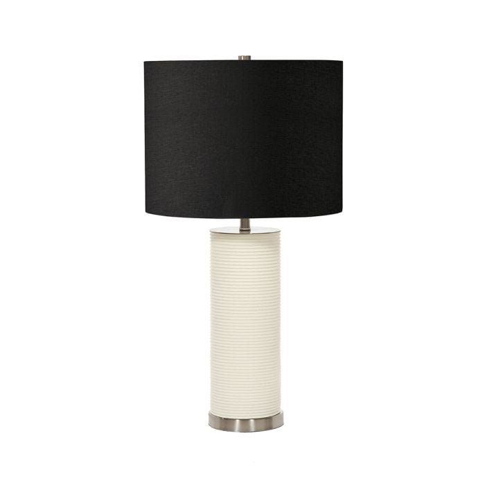 elstead lighting Ripple 1 Light Table Lamp - White with Black Shade
