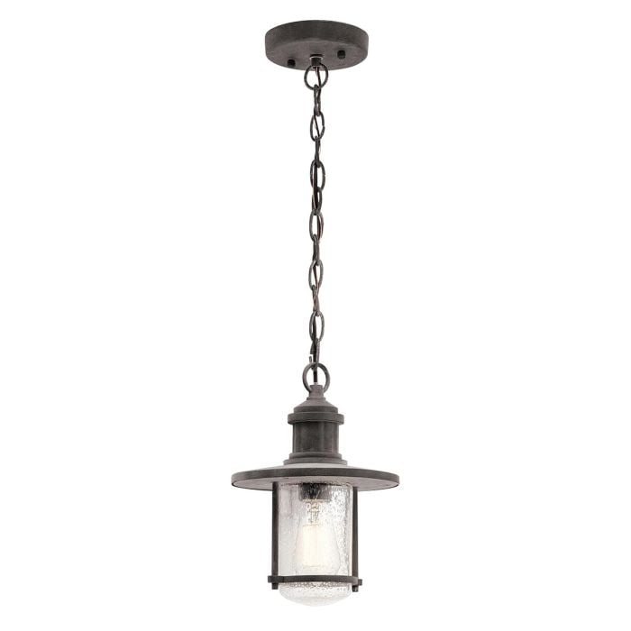 elstead lighting Riverwood 8" Chain Lantern - Weathered Zinc