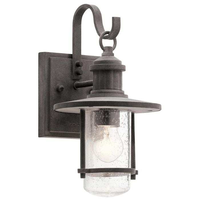 elstead lighting Riverwood Small Wall Lantern - Weathered Zinc