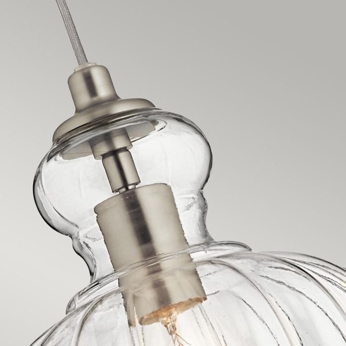 Elstead Lighting Riviera 1 Light Pendant - A - Brushed Nickel