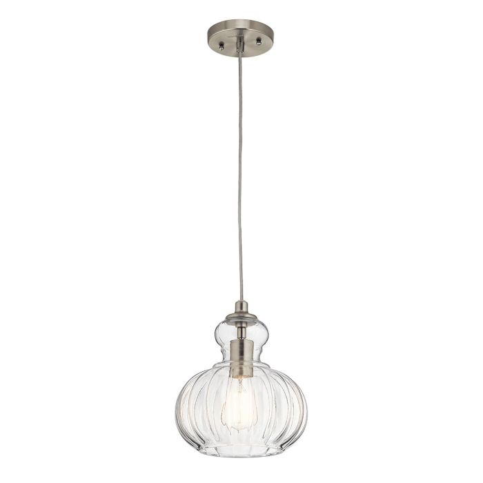 elstead lighting Riviera 1 Light Pendant - A - Brushed Nickel