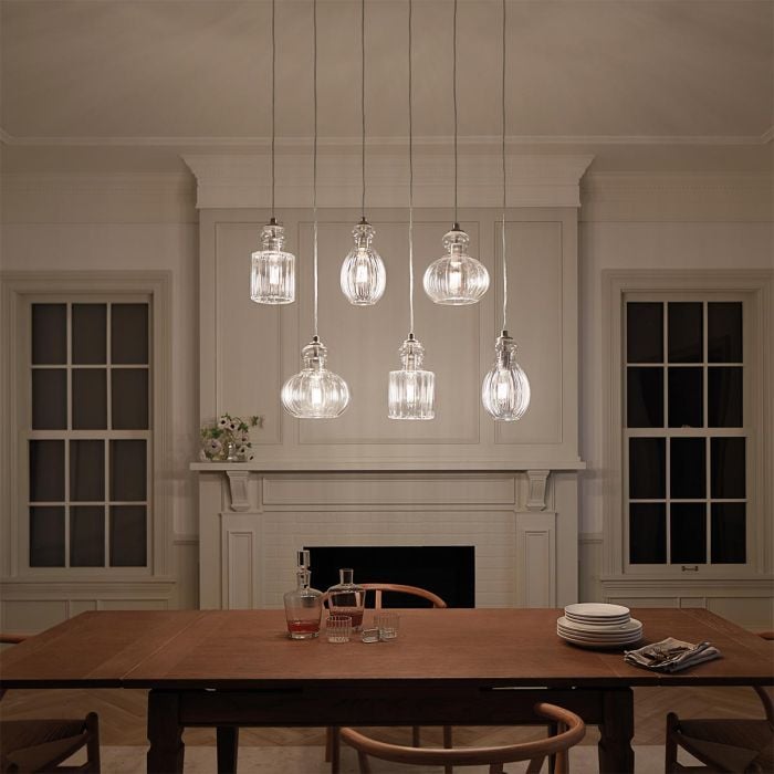 Elstead Lighting Riviera 1 Light Pendant - C - Brushed Nickel