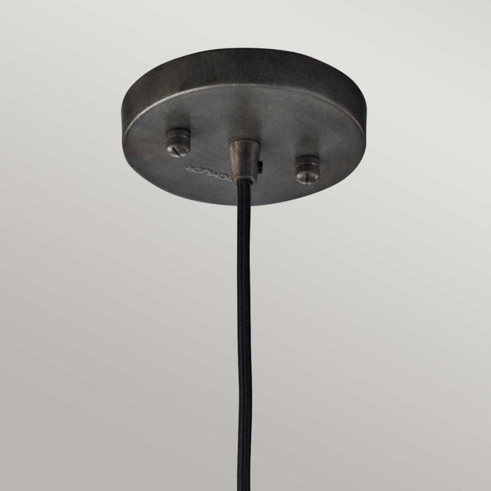 Elstead Lighting Rocklyn 1 Light Mini Pendant - Raw Steel