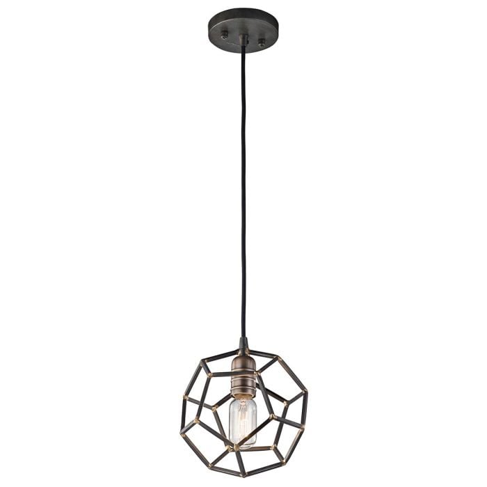 elstead lighting Rocklyn 1 Light Mini Pendant - Raw Steel
