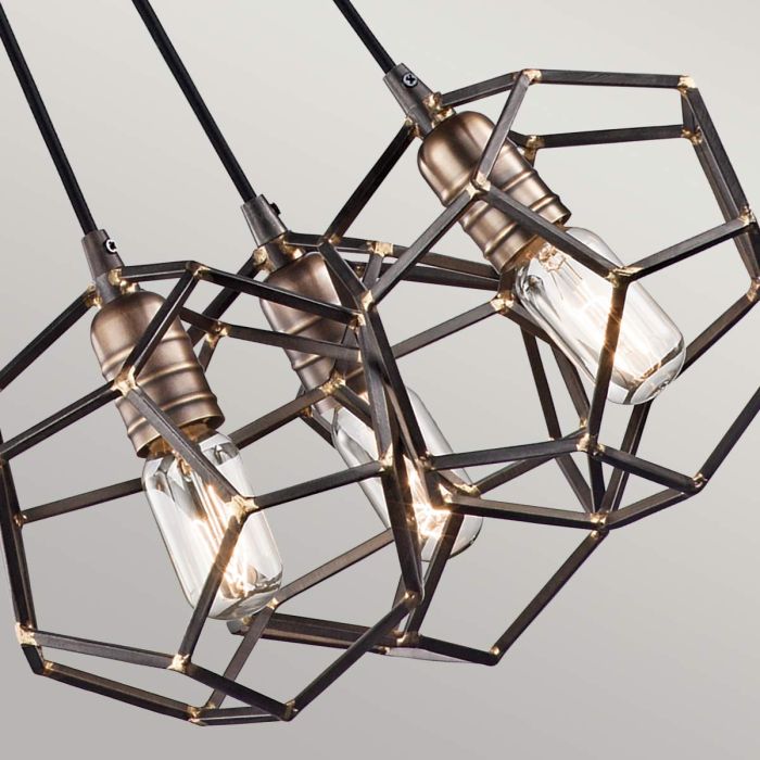 Elstead Lighting Rocklyn 3 Light Chandelier - Raw Steel