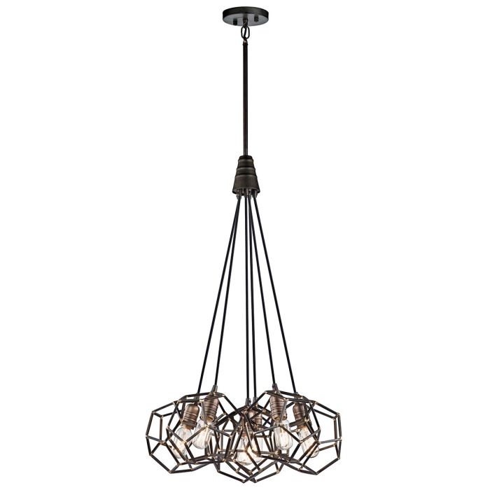 elstead lighting Rocklyn 6 Light Chandelier - Raw Steel